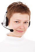 short haired girl with a headset